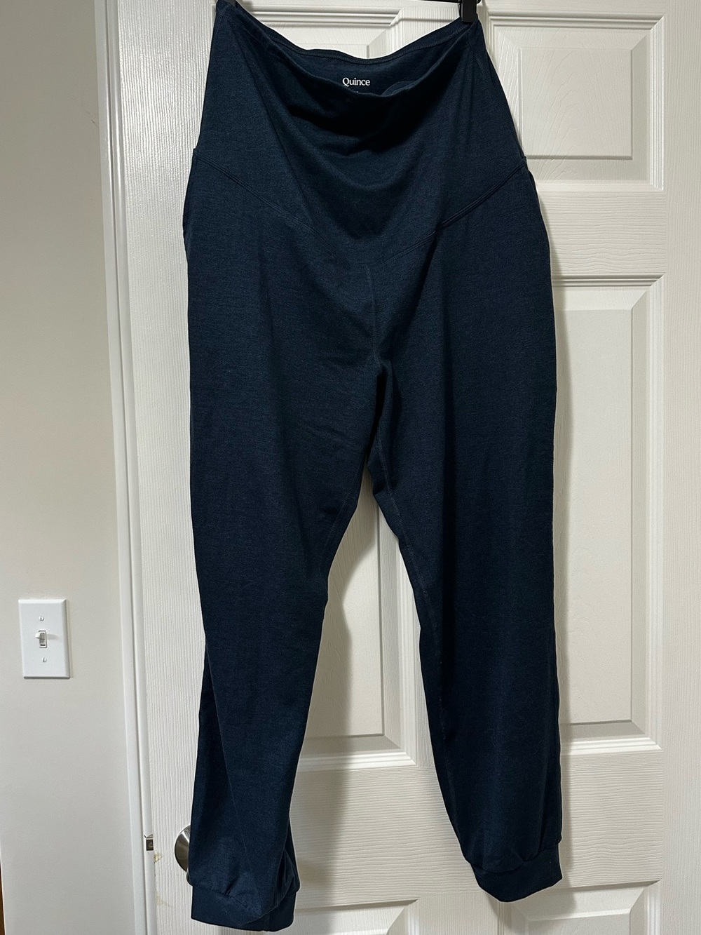 QUINCE Ultra Soft Maternity Joggers Heather Navy M